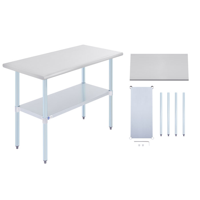 Latitude Run® 36"W Stainless Steel Open Base Work Table With Undershelf